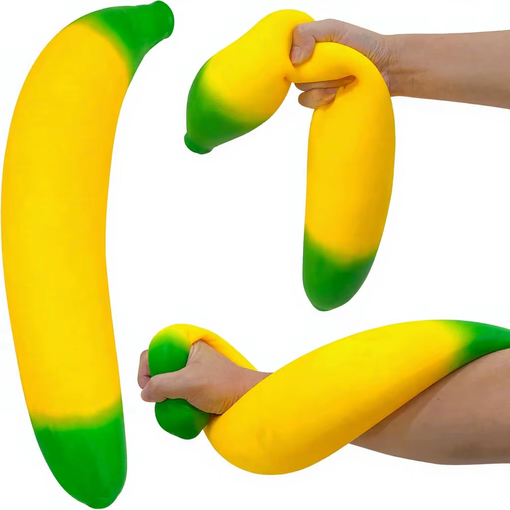 Banana Squishy Giant Large Slow Rising Banana Fidget Toys Soft Stress Relief Anxiety Sensory Toys for Adults Teens Kids Autism