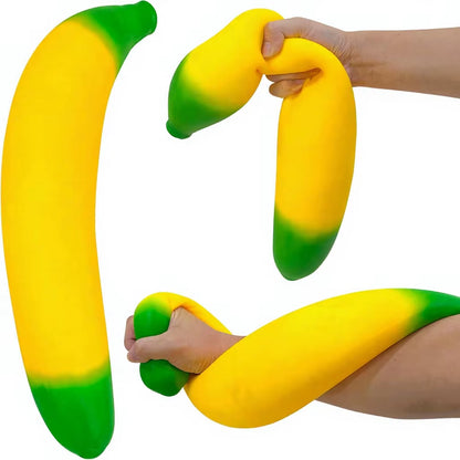 Banana Squishy Giant Large Slow Rising Banana Fidget Toys Soft Stress Relief Anxiety Sensory Toys for Adults Teens Kids Autism