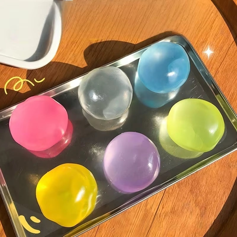 Custom Logo Coconut Oil Stress Relief Squishy Ball - Moldable Vaseline Fidget Toy with Transparent Ice Skin and Slow Rebound