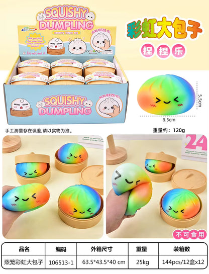 Squishy Steamed Buns Bao Large Mystery Dumpling Toy Blind Box Knead Dough Squishie Food Super Soft Squishy Bun Antistress Toy