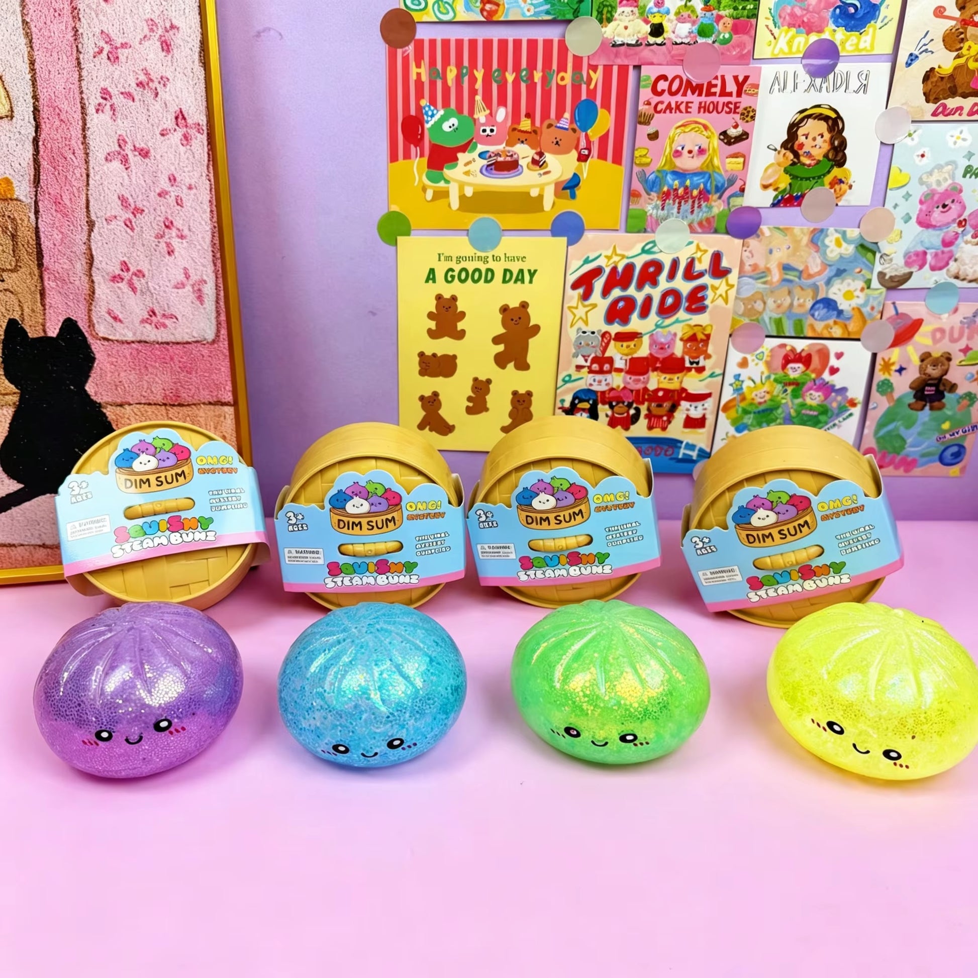 Squishy Steamed Buns Bao Large Mystery Dumpling Toy Blind Box Knead Dough Squishie Food Super Soft Squishy Bun Antistress Toy