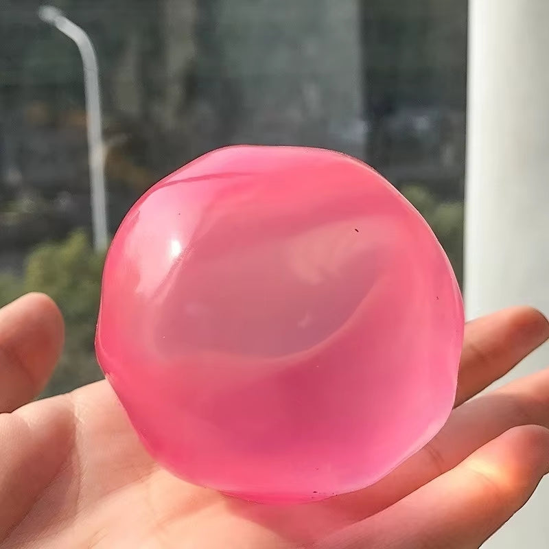 Custom Logo Coconut Oil Stress Relief Squishy Ball - Moldable Vaseline Fidget Toy with Transparent Ice Skin and Slow Rebound