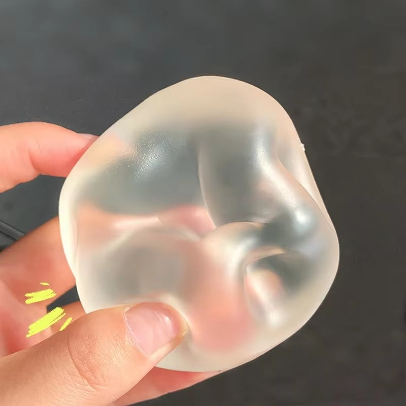 Custom Logo Coconut Oil Stress Relief Squishy Ball - Moldable Vaseline Fidget Toy with Transparent Ice Skin and Slow Rebound