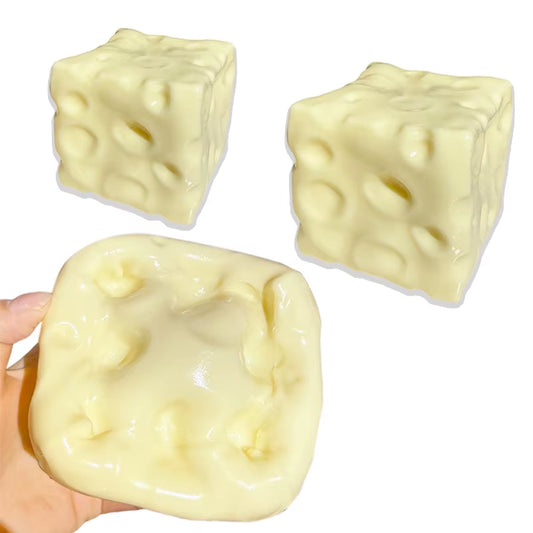 Giant Cheese Squishy Toy, Super Thick Non-Recovery Squeeze Toy, Stress Relief Fidget Toy for All Ages