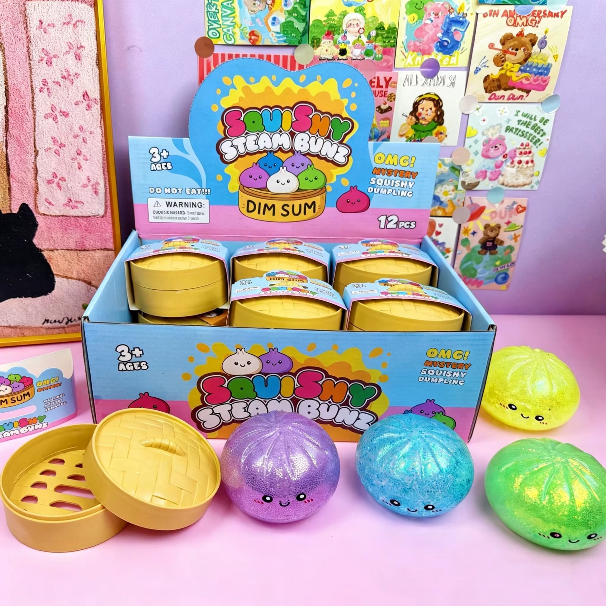 Squishy Steamed Buns Bao Large Mystery Dumpling Toy Blind Box Knead Dough Squishie Food Super Soft Squishy Bun Antistress Toy