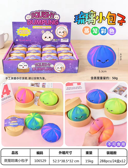 Squishy Steamed Buns Bao Large Mystery Dumpling Toy Blind Box Knead Dough Squishie Food Super Soft Squishy Bun Antistress Toy