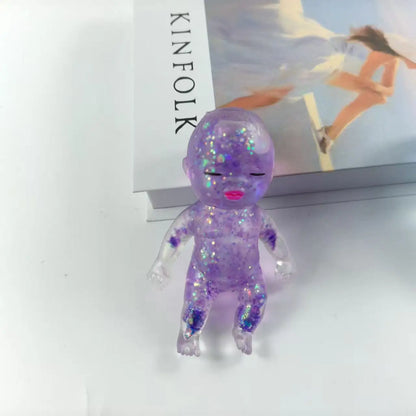 Melanth Glitter Baby Squishy Toy Natasha Slow Rebound TPR Moltose Squeeze Doll Stress Relief Fidget Toy for Anxiety Relief 14+