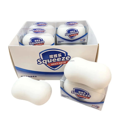 8.5Cm White Soap TPR Flour Squishy Toy Slow Rising Simulation Soap Stress Relief Squeeze Toy Creative Decompression Toy for Kids