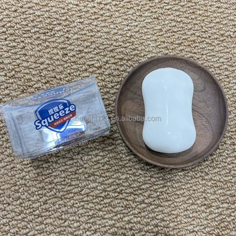 8.5Cm White Soap TPR Flour Squishy Toy Slow Rising Simulation Soap Stress Relief Squeeze Toy Creative Decompression Toy for Kids