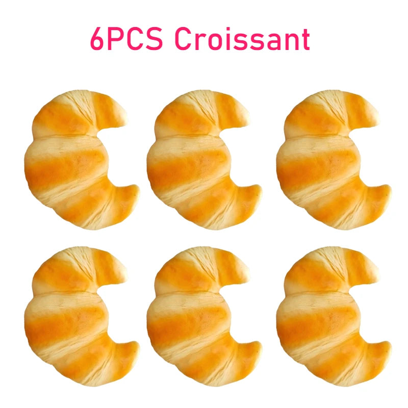 Squishy Croissant Squeeze Toy Slow Rising Sticky Stress Relief Toy Super Soft Food Creative Simulation Bread Anti-Anxiety Toys