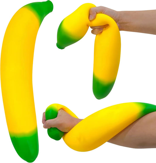 Banana Squishy Giant Large Slow Rising Banana Fidget Toys Soft Stress Relief Anxiety Sensory Toys for Adults Teens Kids Autism