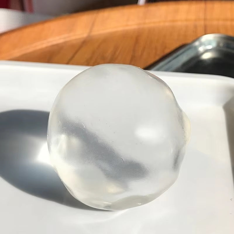 Custom Logo Coconut Oil Stress Relief Squishy Ball - Moldable Vaseline Fidget Toy with Transparent Ice Skin and Slow Rebound