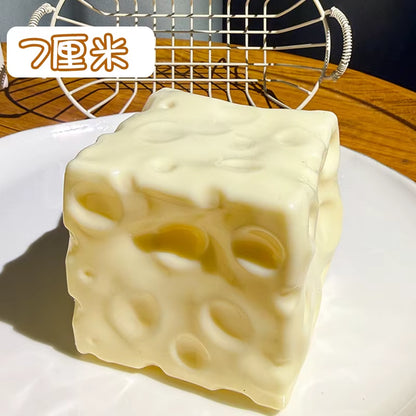 Giant Cheese Squishy Toy, Super Thick Non-Recovery Squeeze Toy, Stress Relief Fidget Toy for All Ages