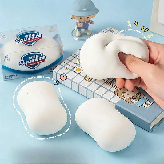 8.5Cm White Soap TPR Flour Squishy Toy Slow Rising Simulation Soap Stress Relief Squeeze Toy Creative Decompression Toy for Kids