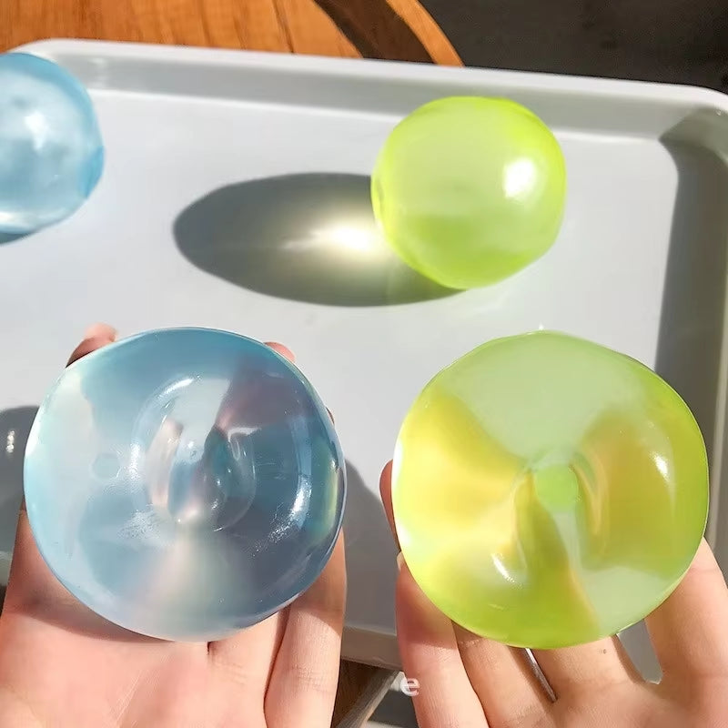 Custom Logo Coconut Oil Stress Relief Squishy Ball - Moldable Vaseline Fidget Toy with Transparent Ice Skin and Slow Rebound