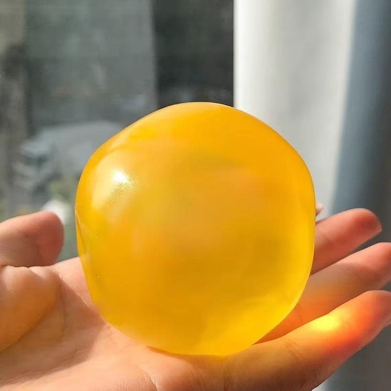 Custom Logo Coconut Oil Stress Relief Squishy Ball - Moldable Vaseline Fidget Toy with Transparent Ice Skin and Slow Rebound